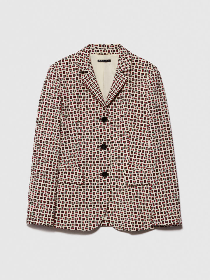 Printed slim fit blazer - women's jackets - Multi-color | Sisley image number 6